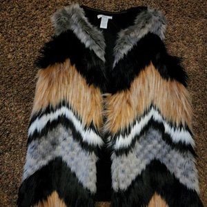 longer faux fur vest